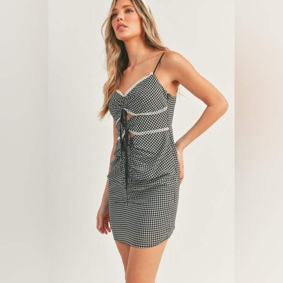 Lush Lace Trim Mini Dress - Picture 1 of 5